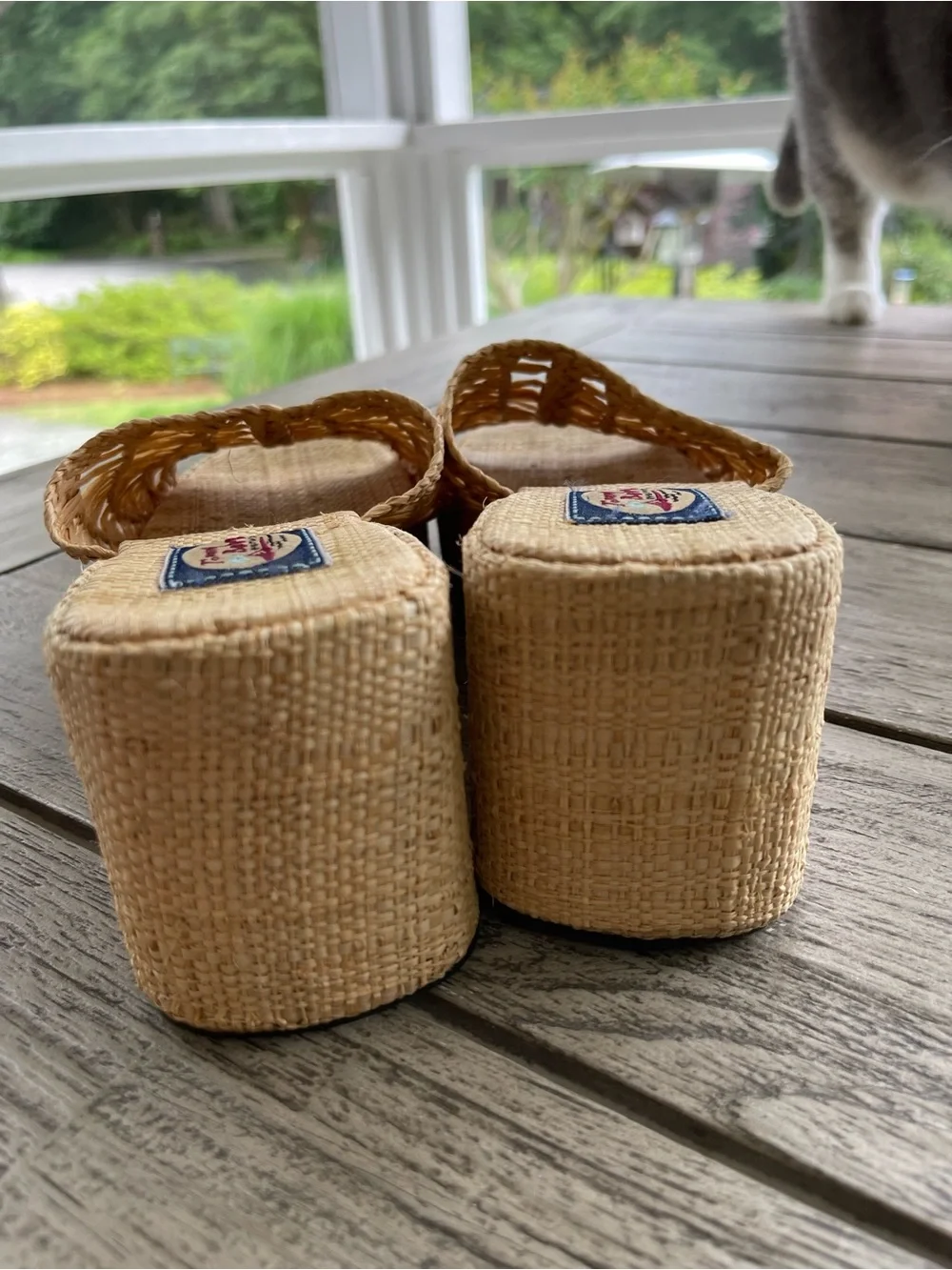 Tommy Bahama Natural Woven Platform Sandals